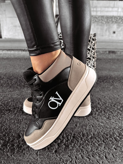 CARMINE SNEAKERS, BEIGE &amp; BLACK